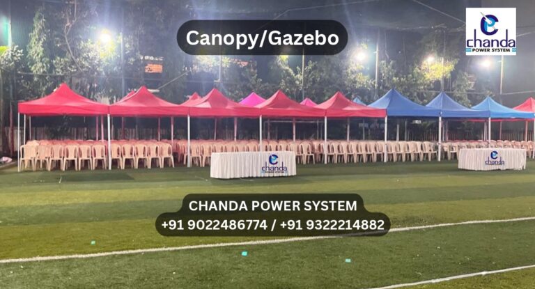 A stylish and sturdy gazebo canopy set up outdoors, providing shade and shelter for events, gatherings, or relaxation in rent in mumbai